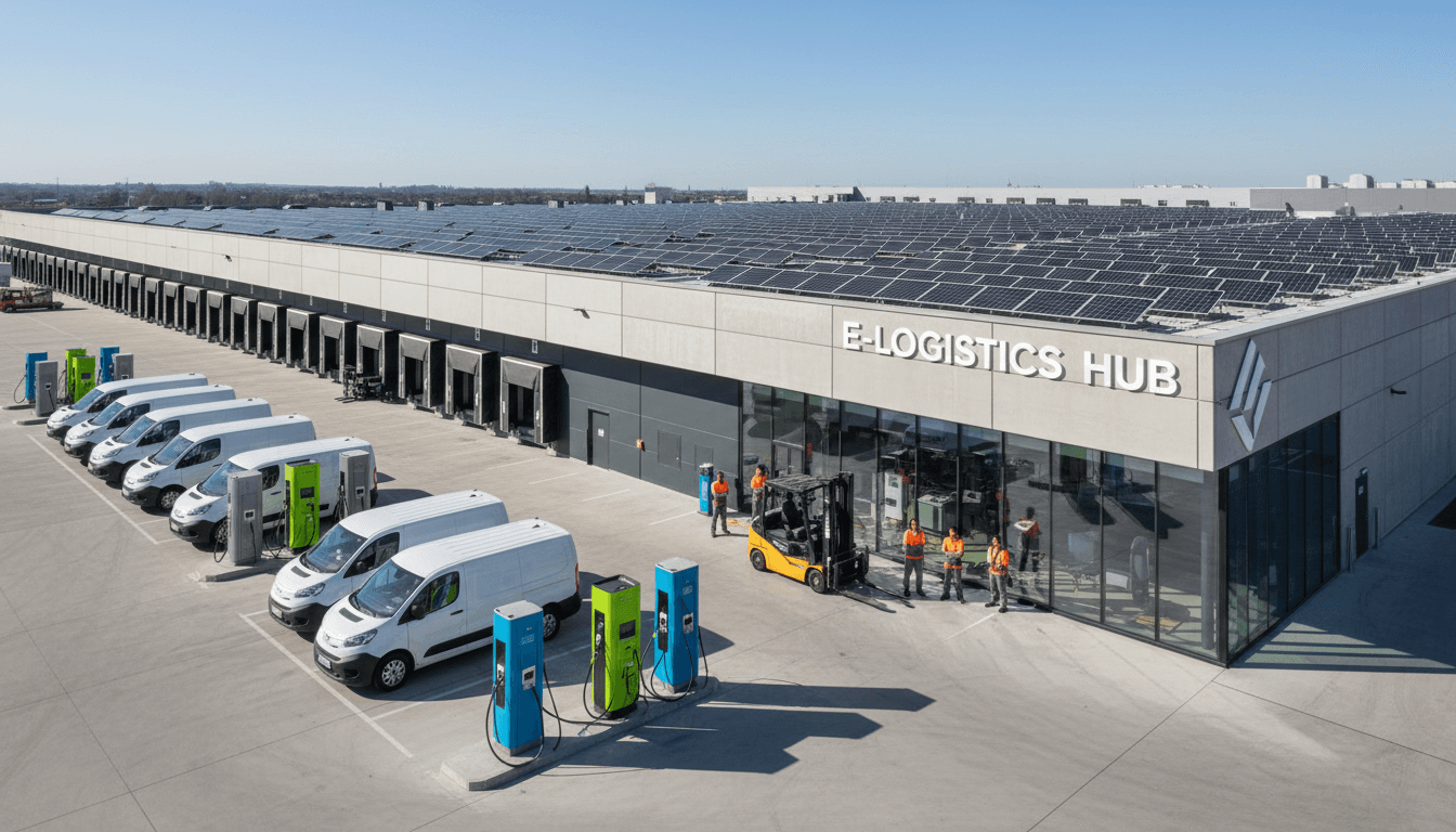 Renewable-powered logistics hub with solar infrastructure