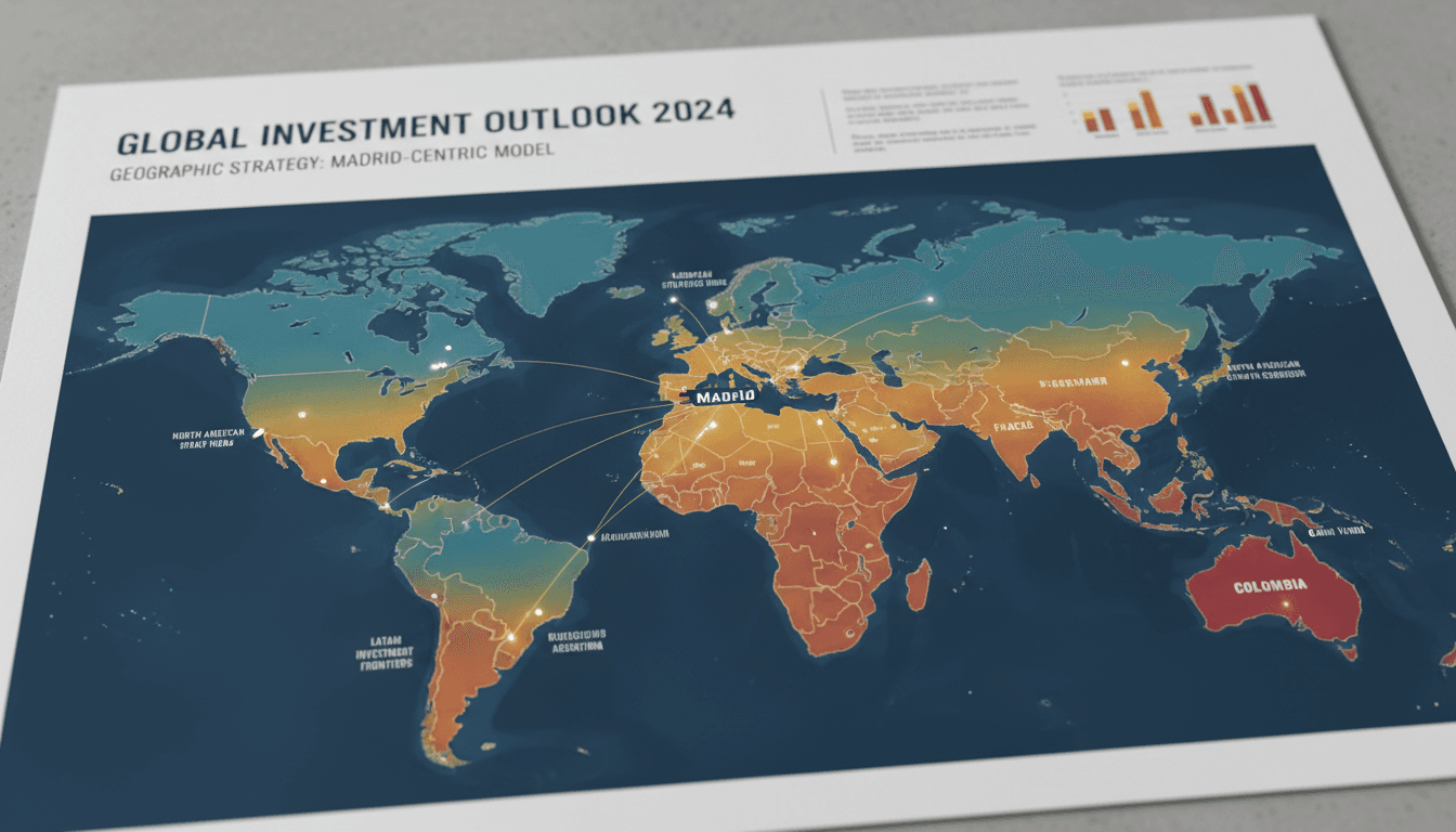Geographic investment strategy map spanning Europe, US, and Latin America