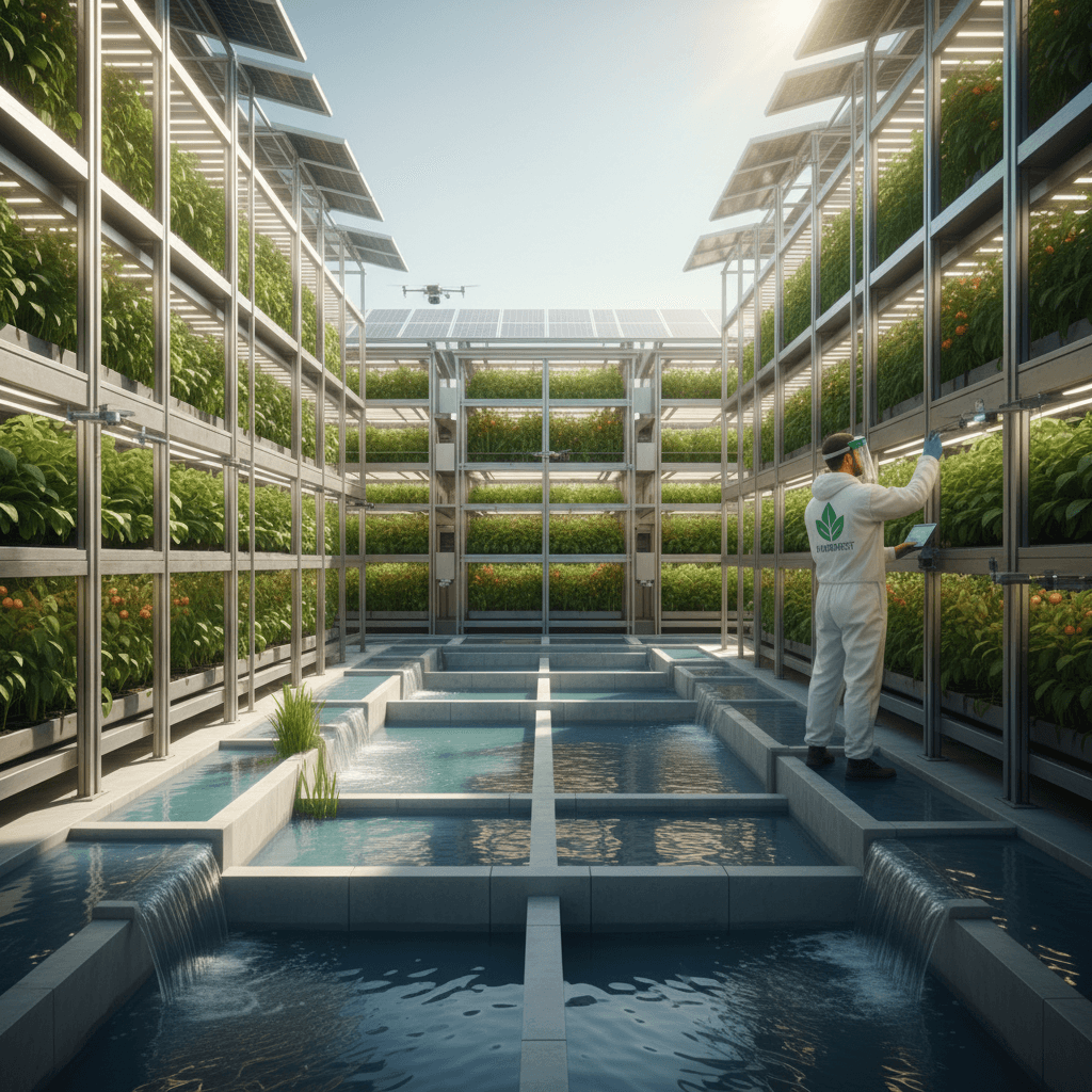 Sustainable agriculture platform with water-efficient growing systems