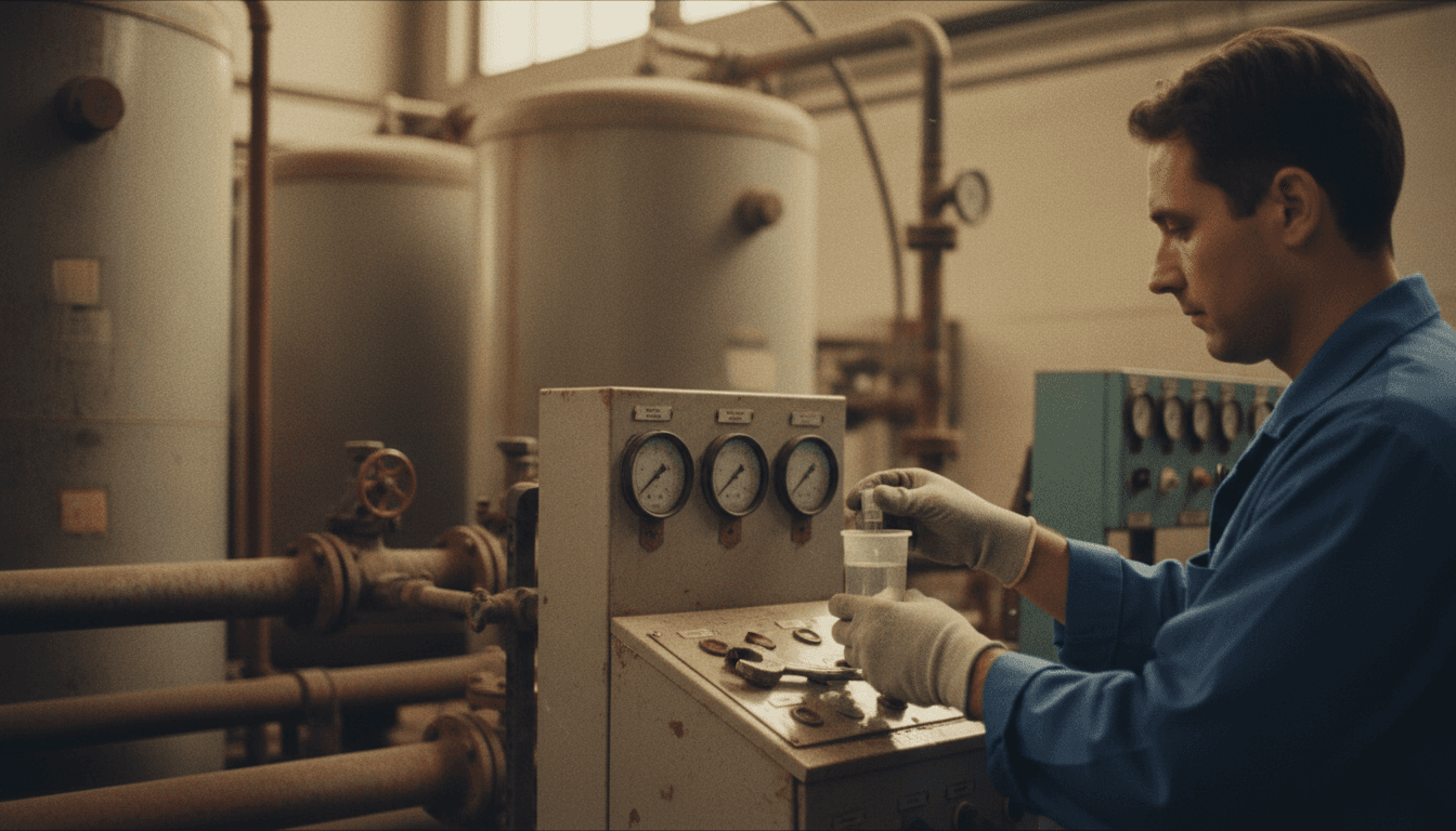 Industrial water recycling system in operation