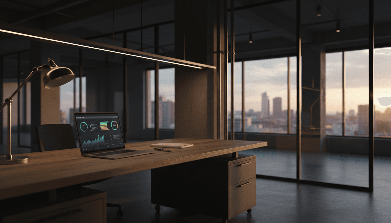 Modern Madrid office workspace with energy-focused design